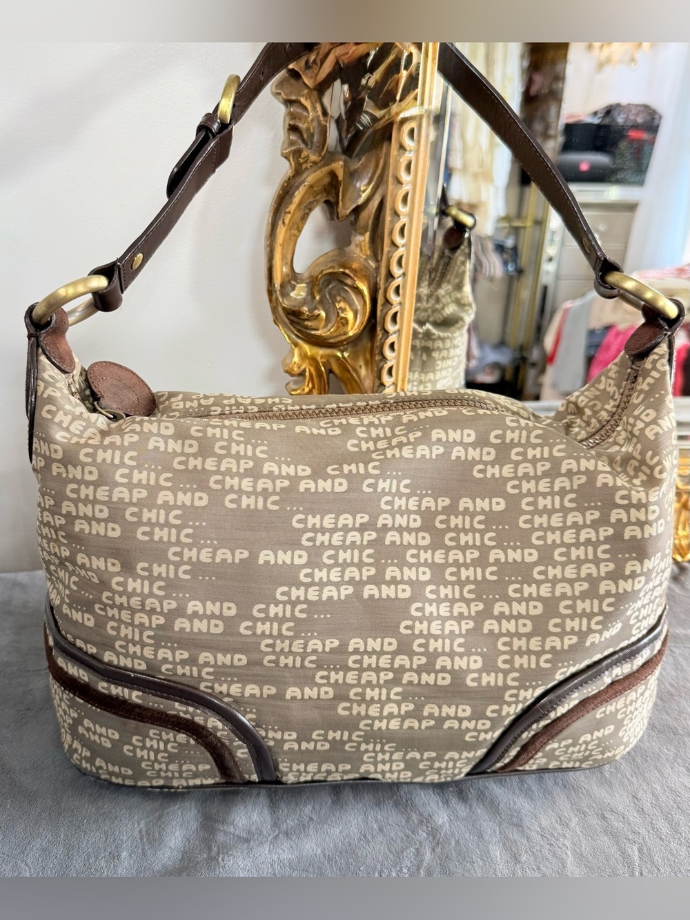 Y2k Love Moschino Cheep And Chic Logo-Print Shoulder Bag